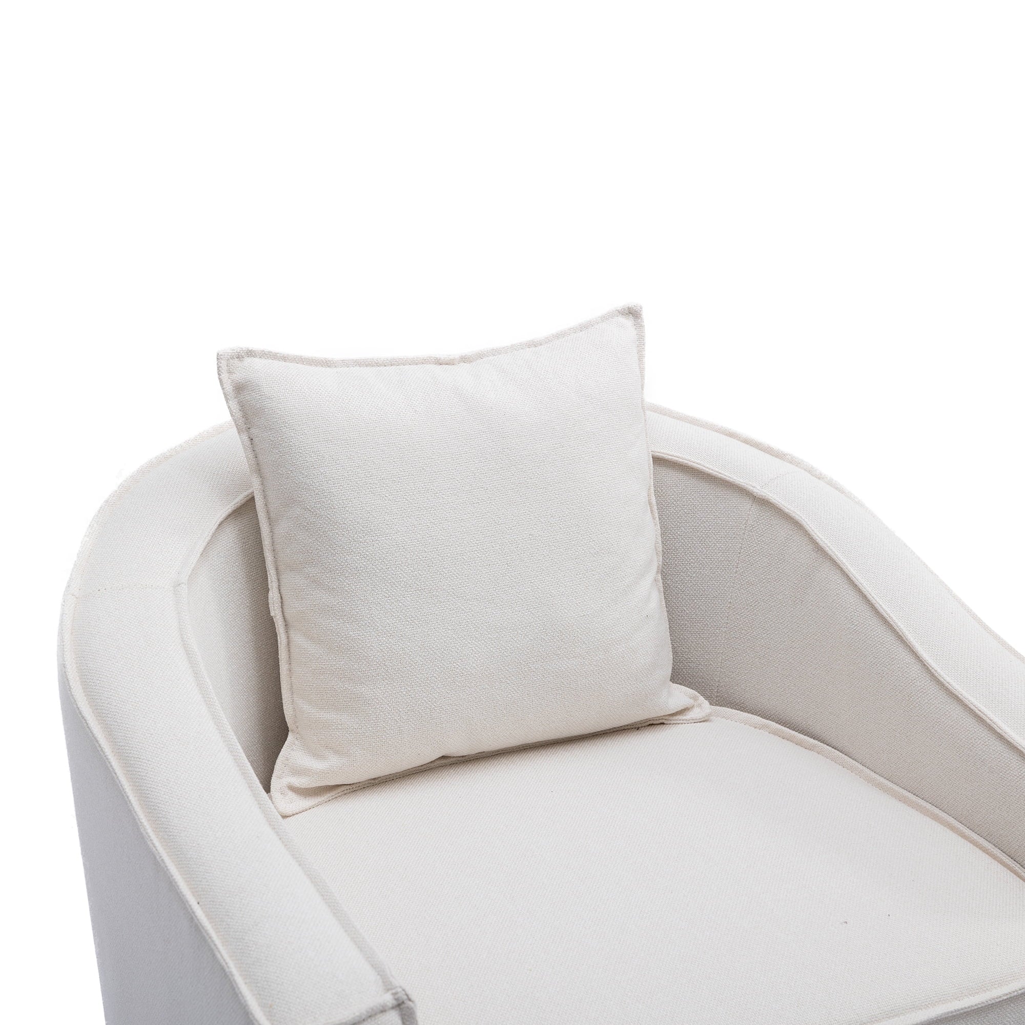 Olive Linen Microsuede Fabric Barrel Chair with Ottoman L484530