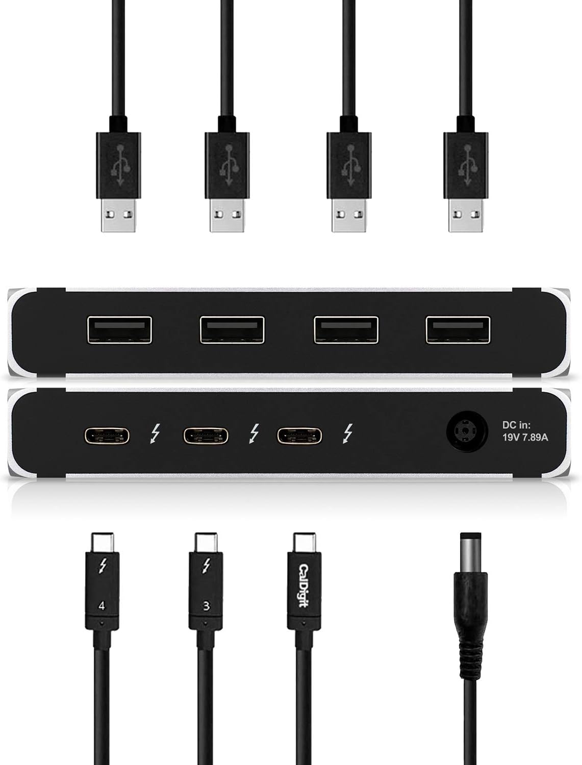 Thunderbolt 4 Multi-Port Hub with 4X Thunderbolt 4/USB4 Ports, 4X USB 3.2 Gen2 10Gb/s Ports, 60W Charging with 0.8m Cable Z911