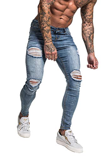 Slim Fit Ripped Stretch Jeans W80866