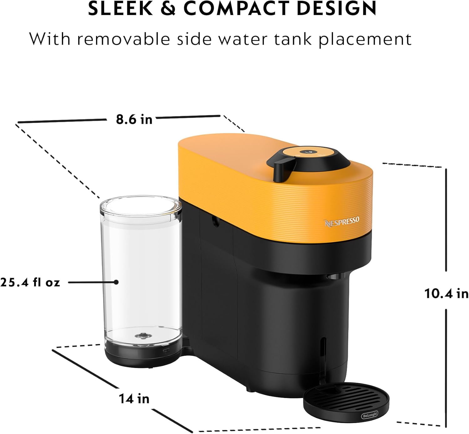 Mango Yellow Nespresso Machine with Aeroccino B672343