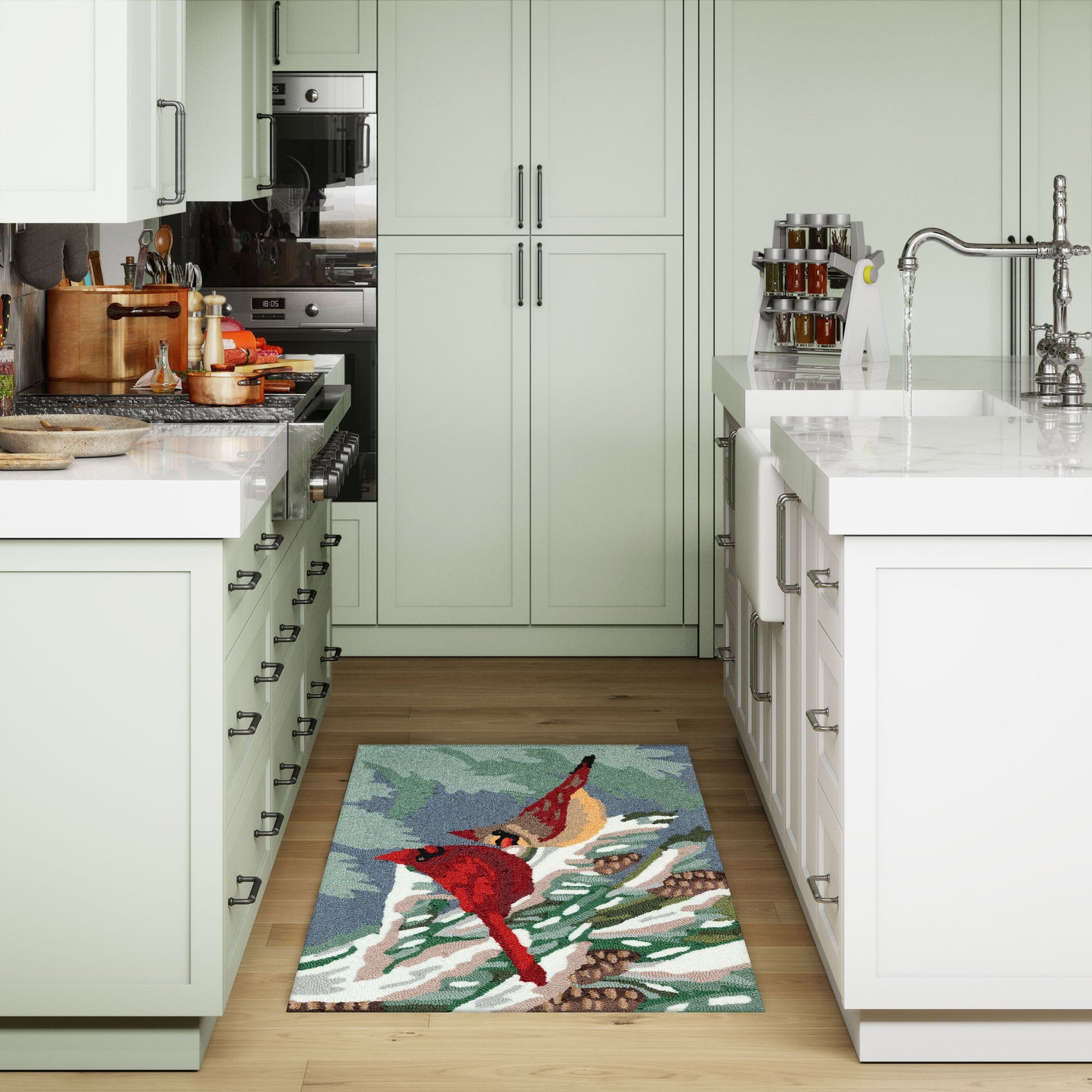 Frontporch Cardinal Christmas Day Indoor Outdoor Mat