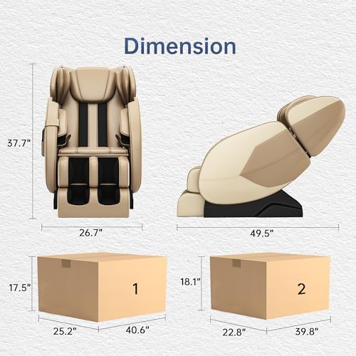Khaki Full Body Zero Gravity Massage Chair Q35472