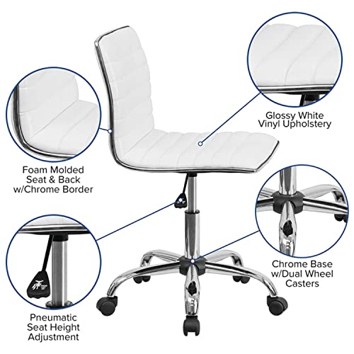 Low Back Armless PU Leather Desk Chair with Wheels M97698