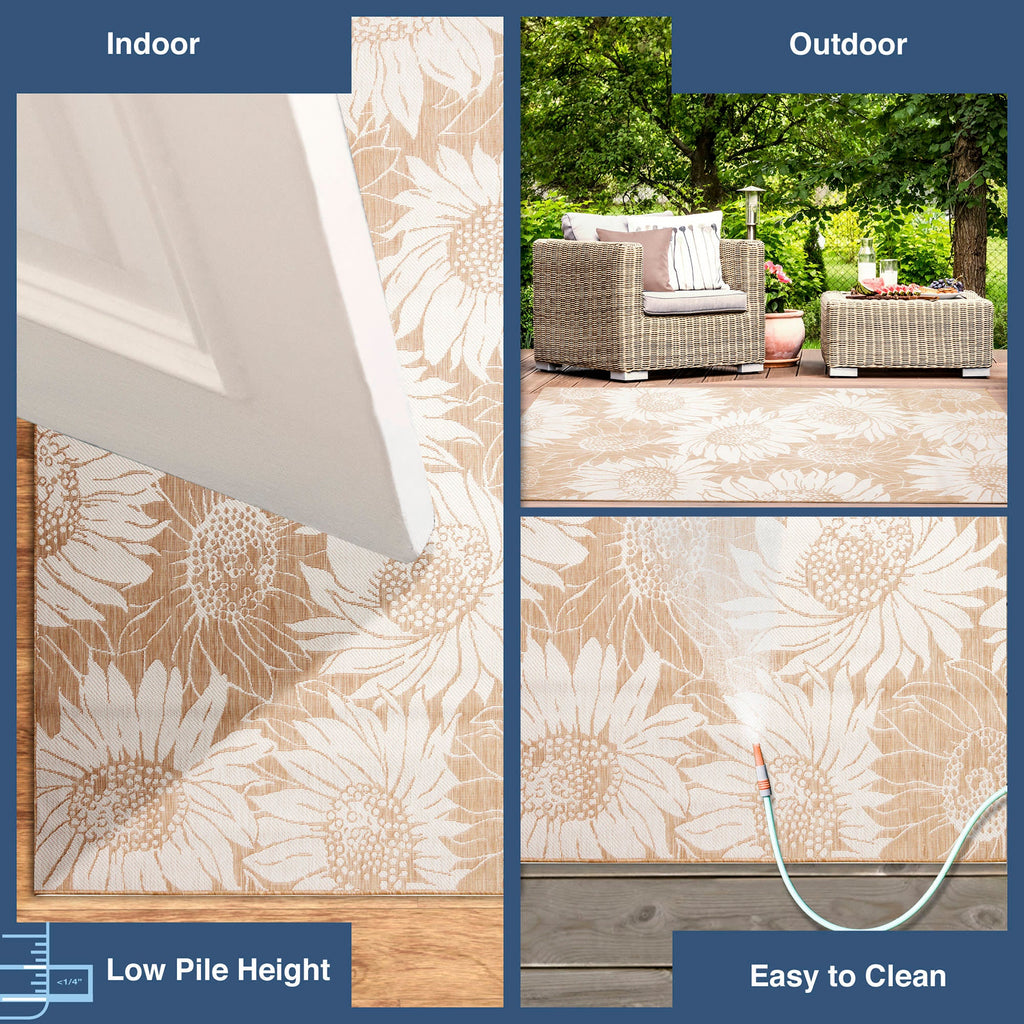 Carmel Sunflower Field Indoor Outdoor Area Rug