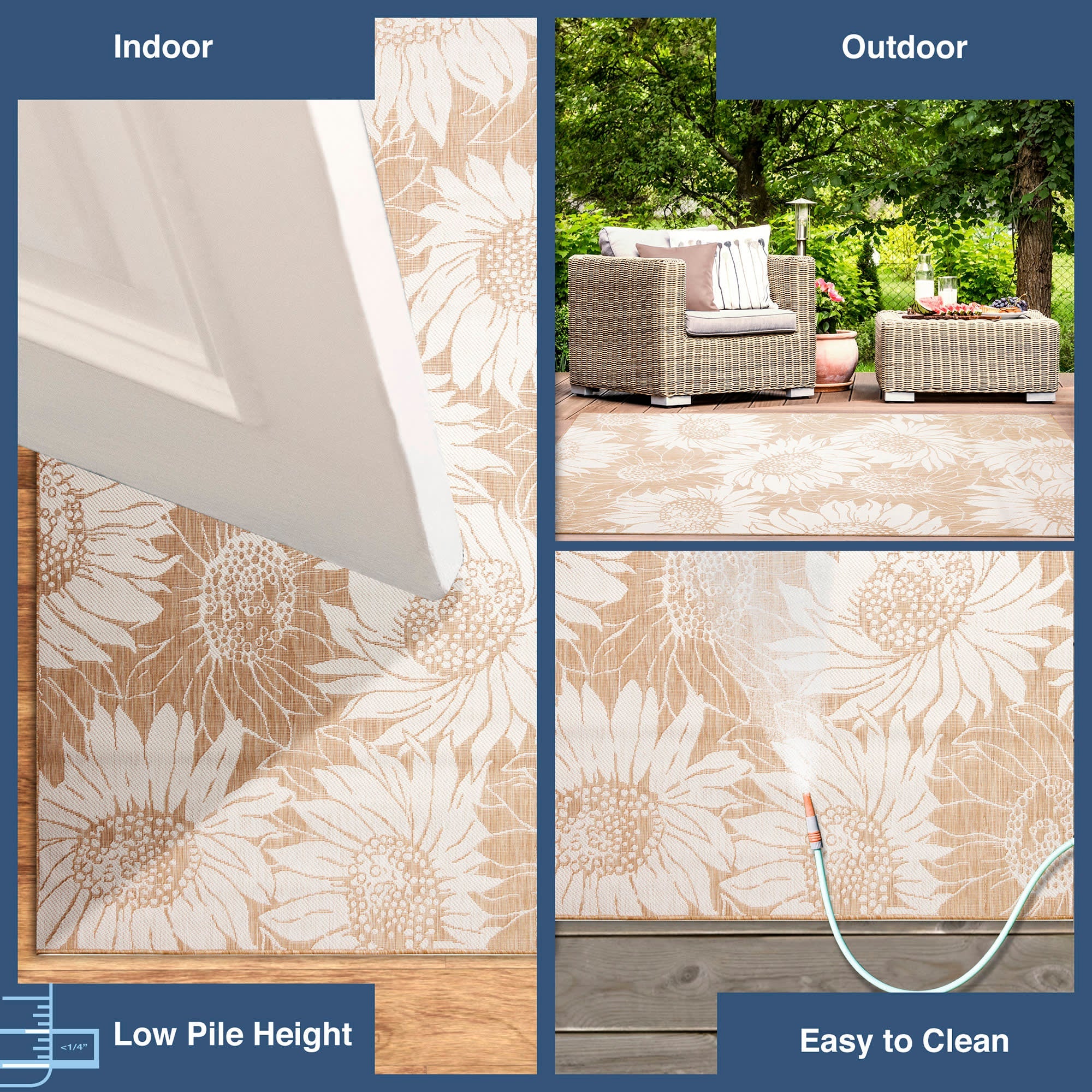 Carmel Sunflower Field Indoor Outdoor Area Rug