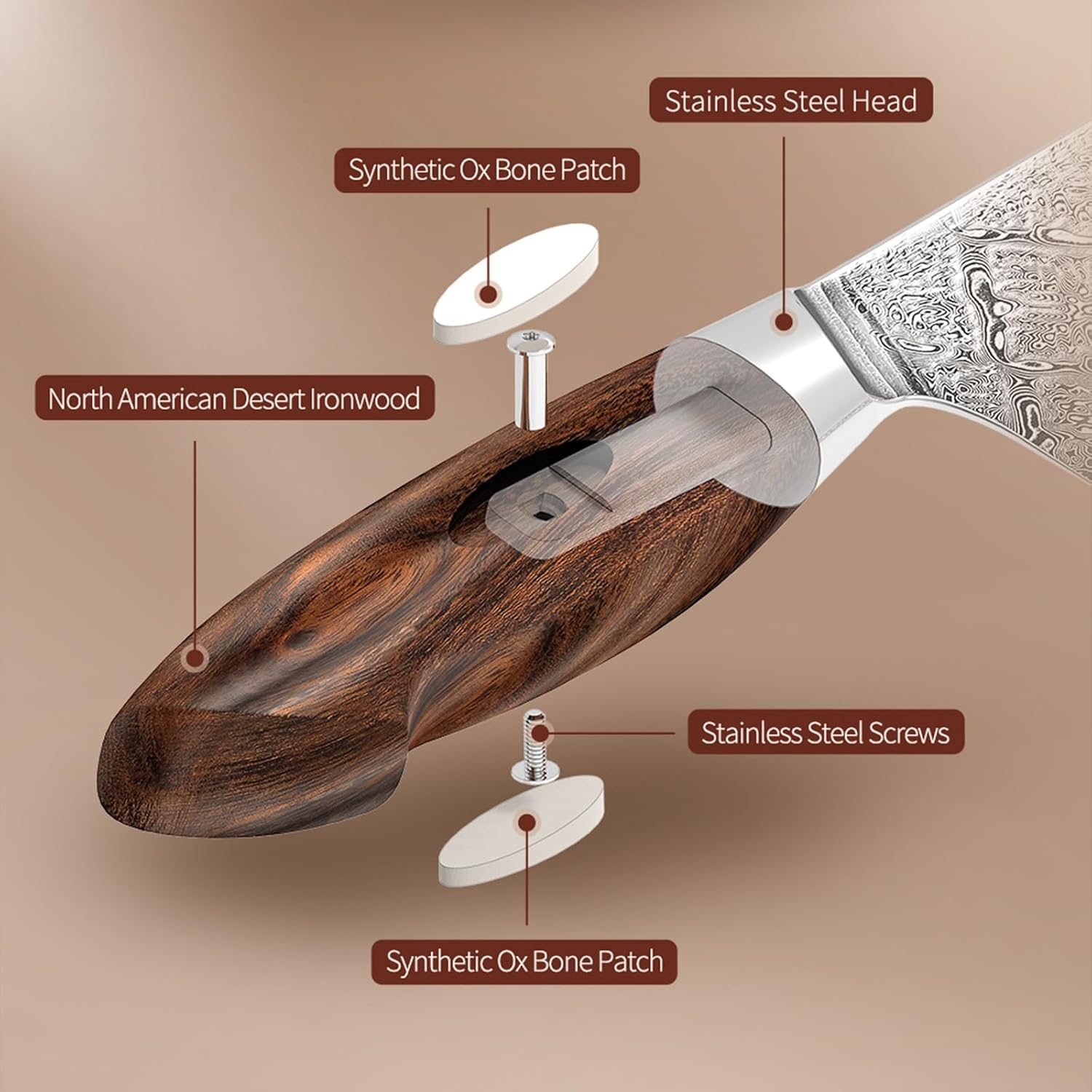 5-Piece Damascus Steel Knife Set K192669