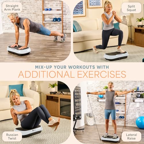 Mini Vibration Plate Exercise Machine with 2 Loop Bands & 4 Resistance Bands A7047