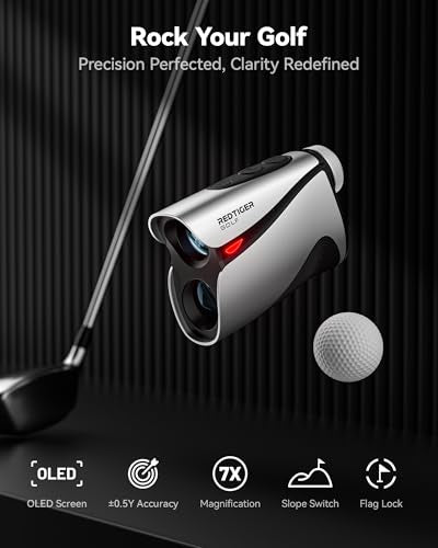 1200 Yards Laser Rangefinder Golf with Slope, 7X Magnification, Magnetic J7727