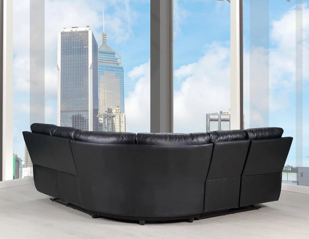 Black Leather Power Reclining Sectional K909