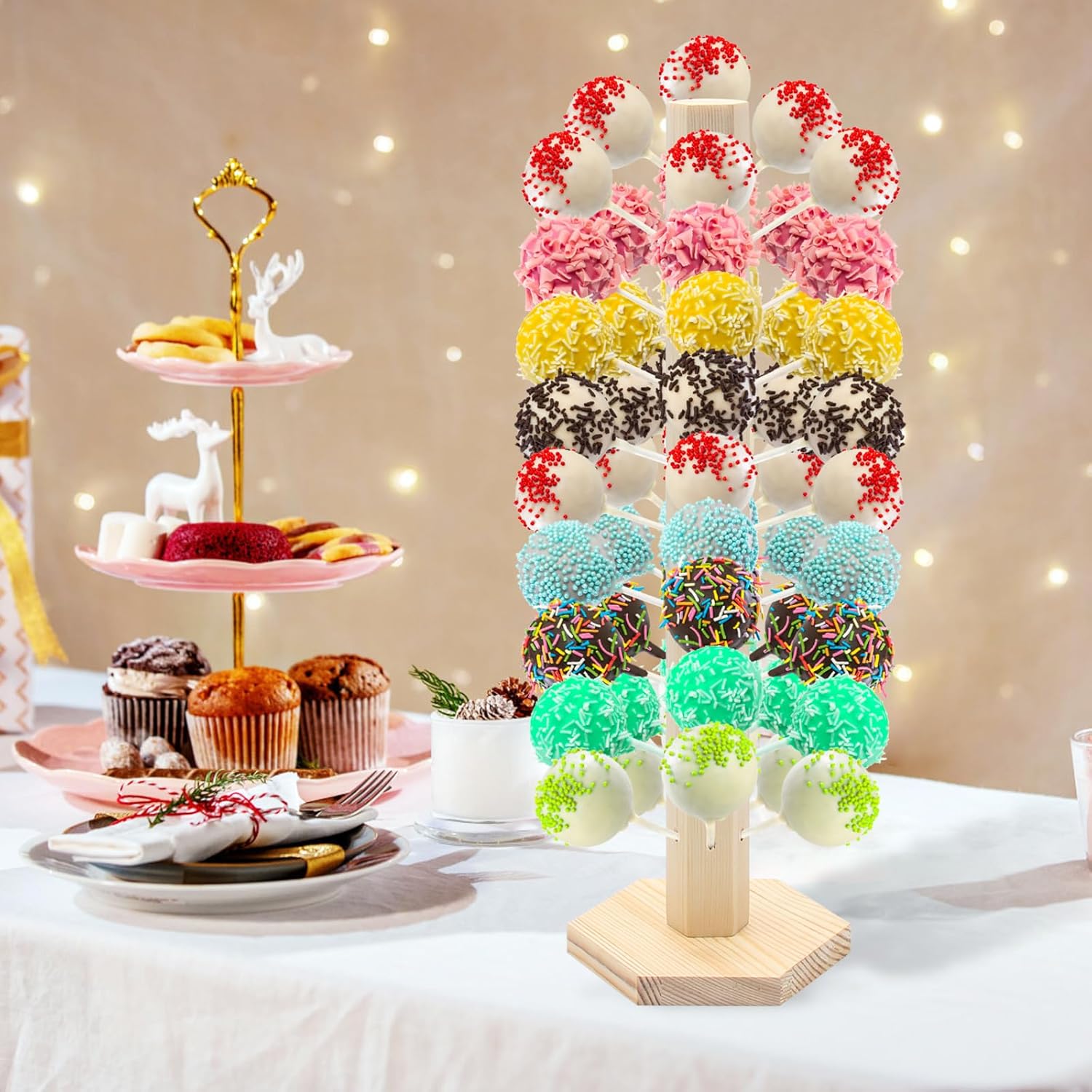 54 Hole Wooden Cake Pop Stand L973
