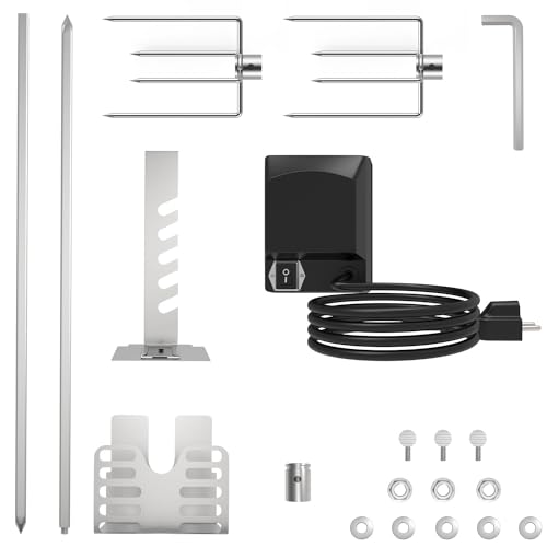 BBQ Rotisserie Grill Kit with 120V 4W Motor, 28" Spit Rod, 2 x 4 Forks Z806355
