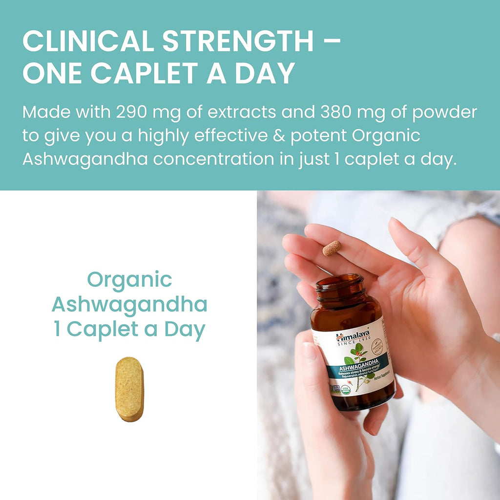 Organic Ashwagandha 90 Caplets 670 mg R67127