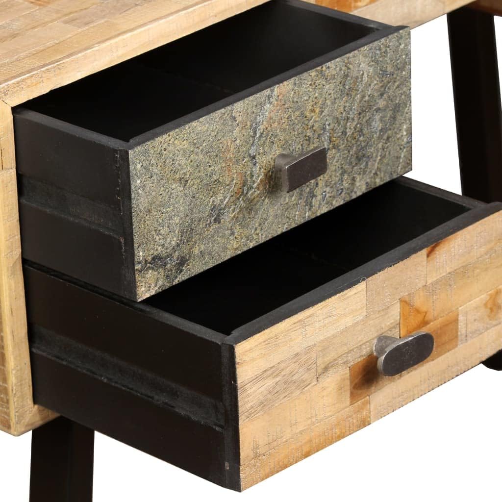 Solid Reclaimed Teak Desk with 4 Drawers 43.3"x19.6"x29.9" K831