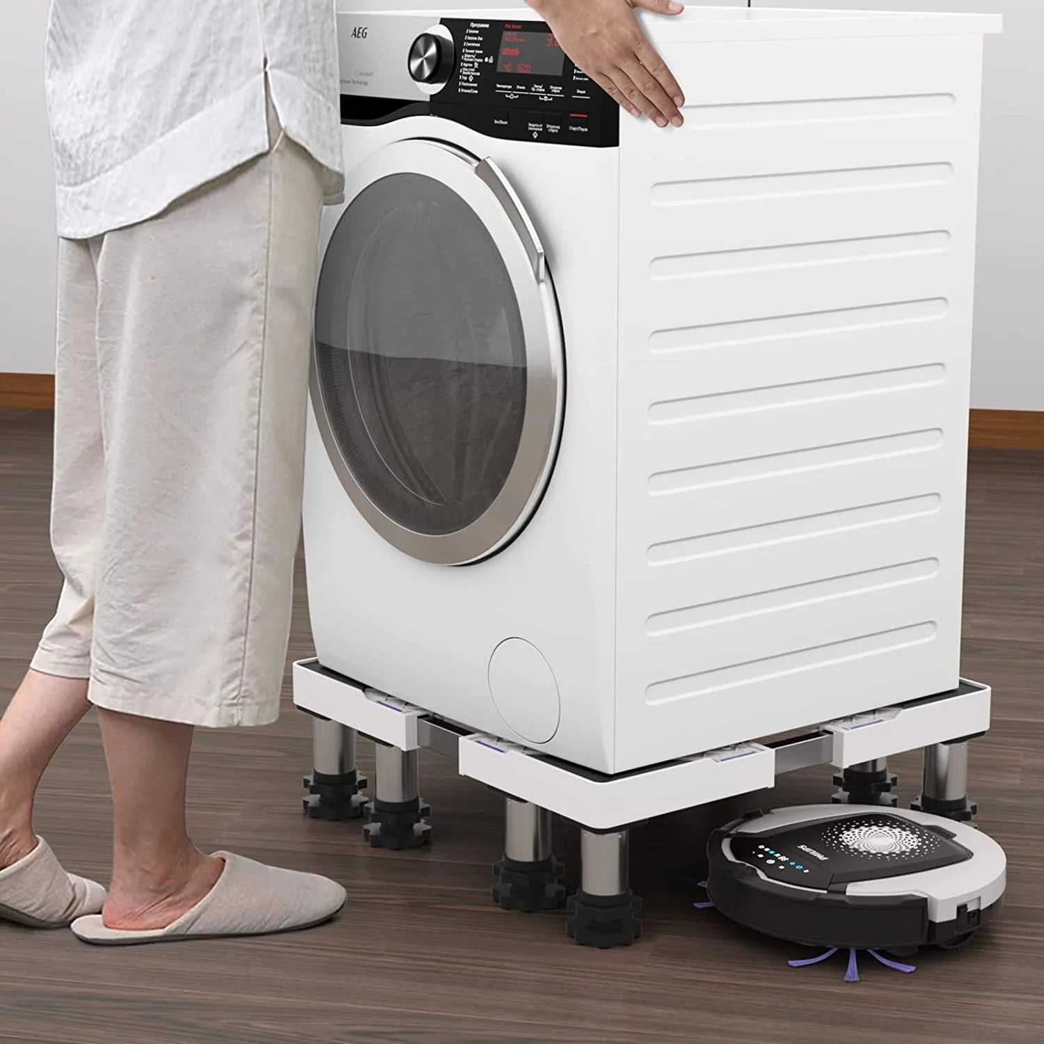 Mini Fridge Stand with 8 Adjustable Feet Z880539