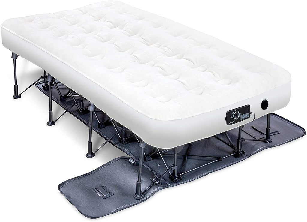 Queen Self Inflatable Air Mattress with Frame & Rolling Case M208950