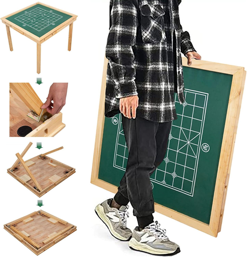 Folding Card Table with Plush Top and 4 Drawer K1170