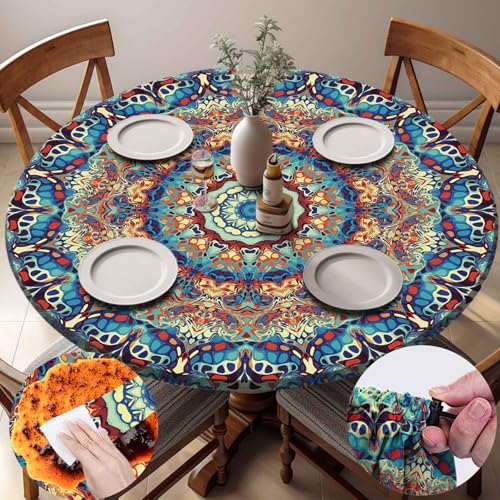 Fitted Round Tablecloth with Elastic for 40"-44" Tables R762838