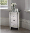 Mirrored Nightstand with 3 Drawers Silver U5171