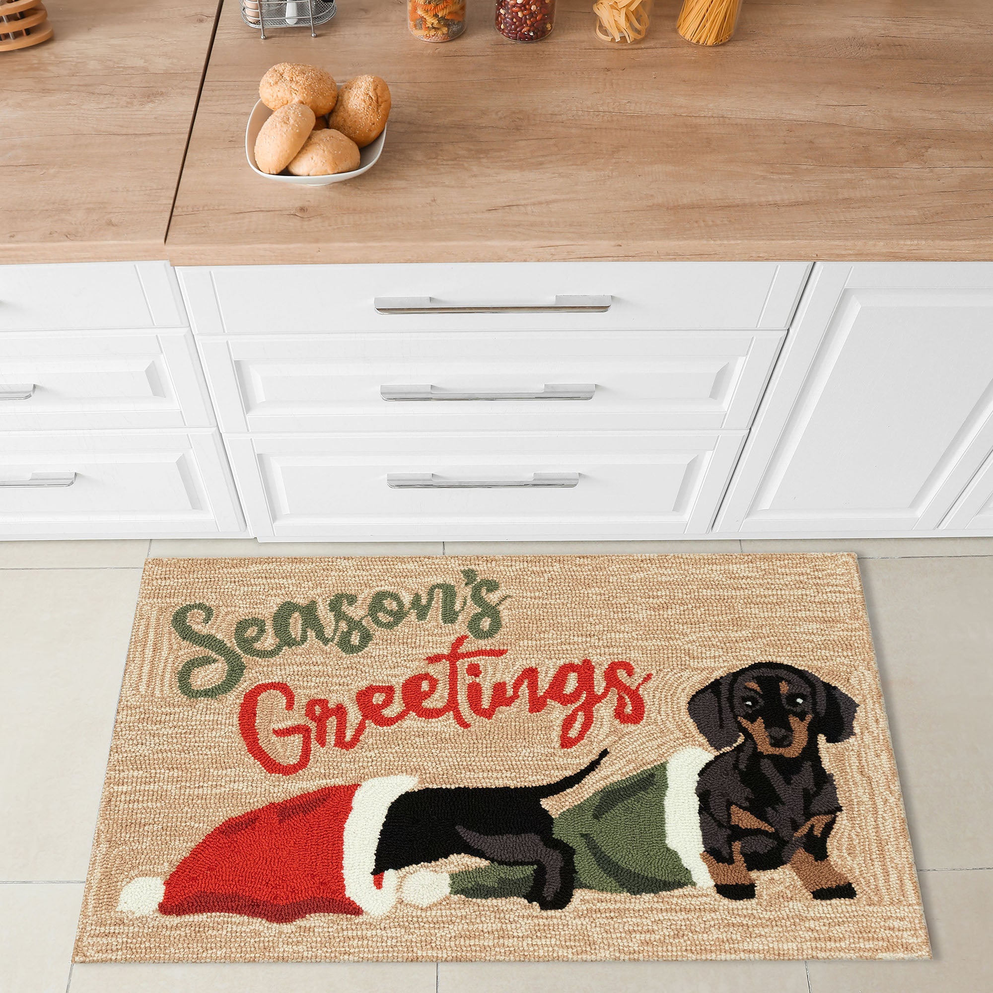 Frontporch Dachshund Greetings Indoor Outdoor Mat