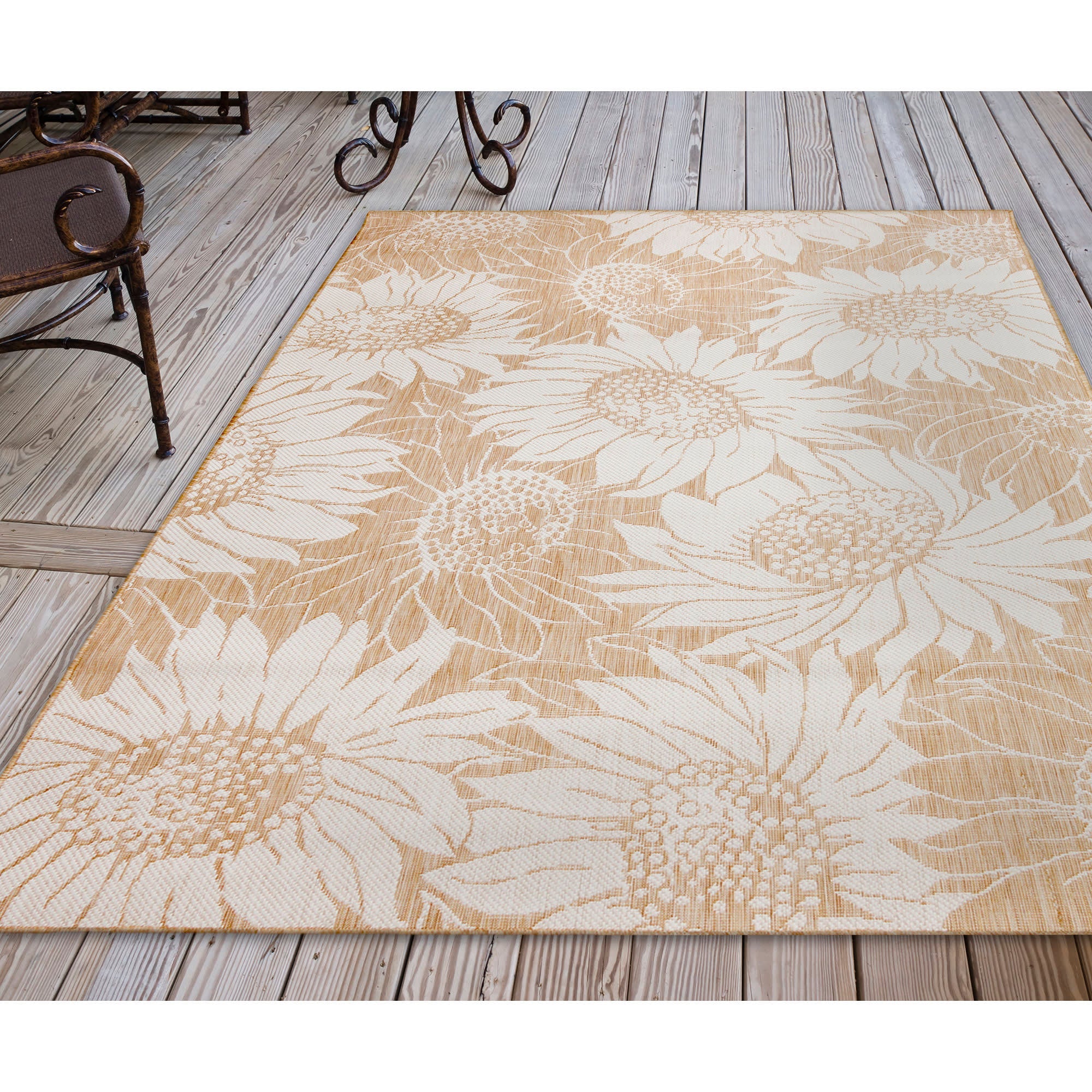 Carmel Sunflower Field Indoor Outdoor Area Rug