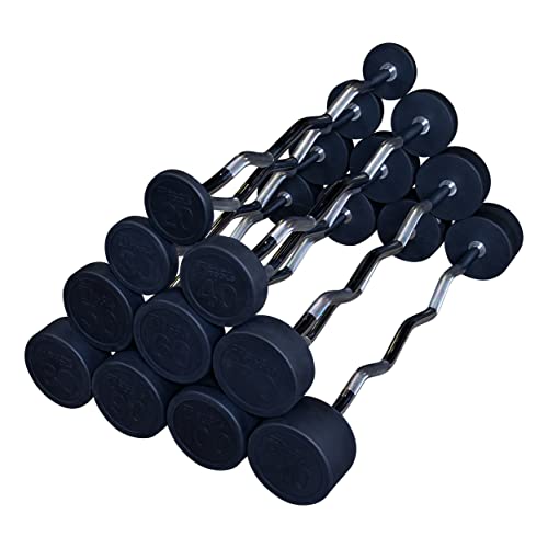 Rubber Coated Fixed Weight Straight Barbell P4344