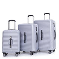 3 Piece PC+ABS Lightweight Luggage Set with TSA Lock (Dark Purple) X87245
