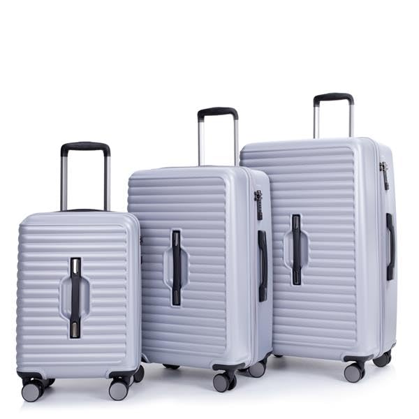 3 Piece PC+ABS Lightweight Luggage Set with TSA Lock (Dark Purple) X87245