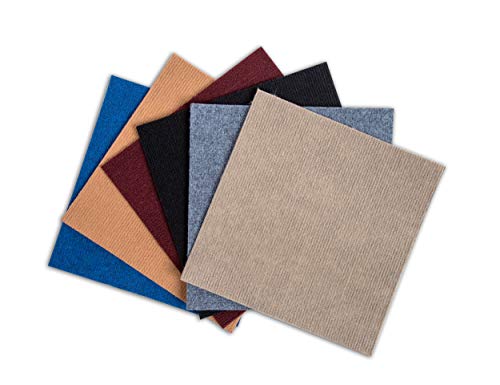 48 Pcs 12" x 12" Brown Self Adhesive Carpet Floor Tiles L3660