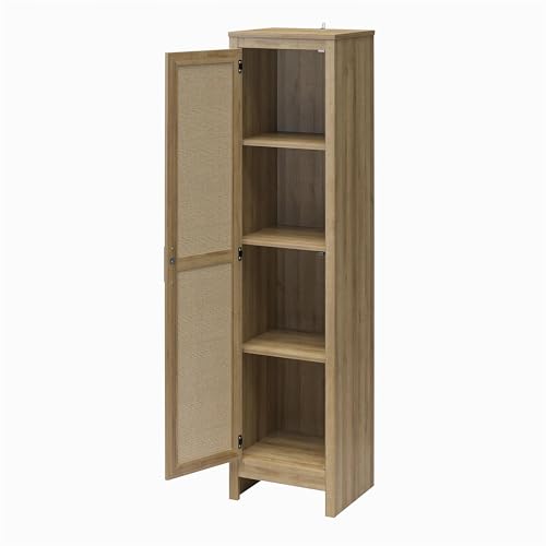 Black Oak 1-Door Tall Cabinet U45948