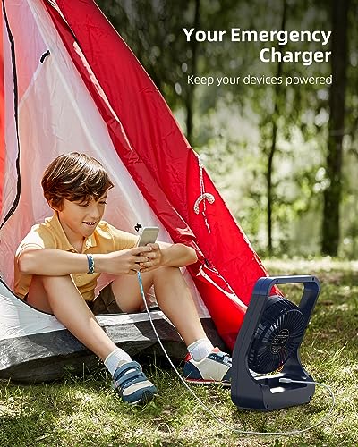 20000mAh Rechargeable Clip on Fan with Light & Hook I94501