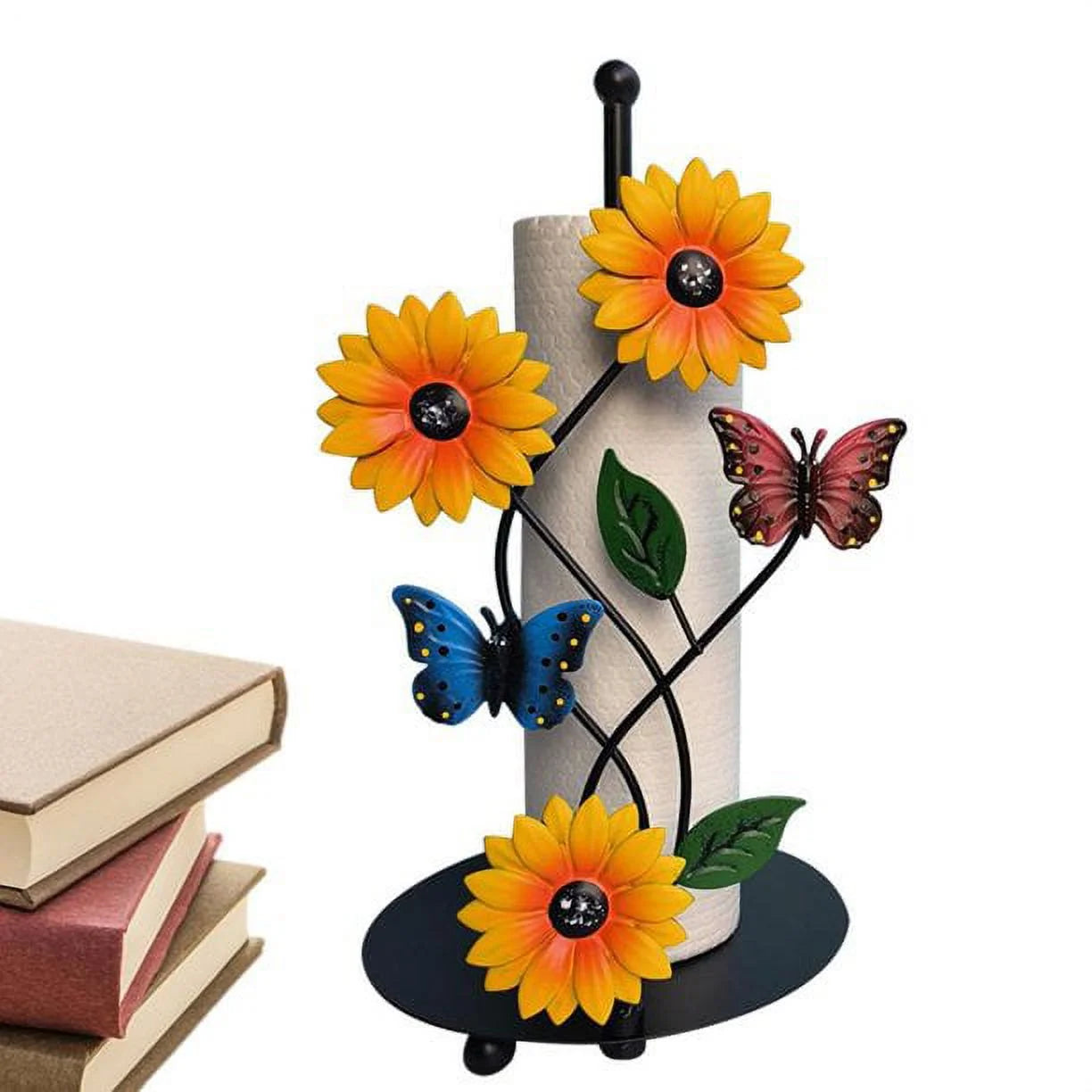 Painted Butterfly Vertical Paper Towel Rack Y934167