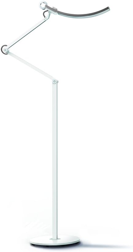 Silver LED Desk Lamp with Auto-Dimming, CRI 95, 35” Wide Illumination O90356