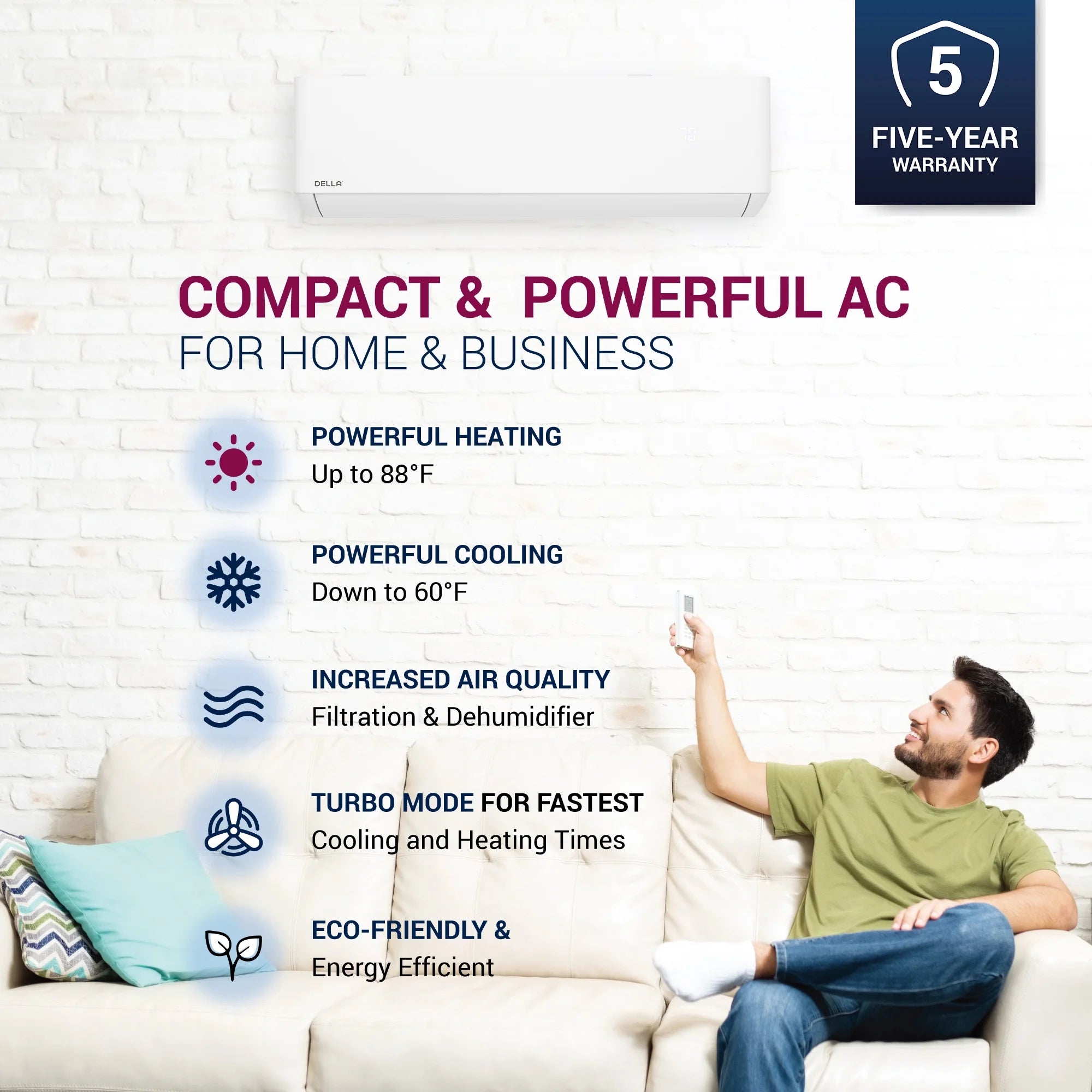 12,000 BTU Mini Split AC with Heat Pump P913