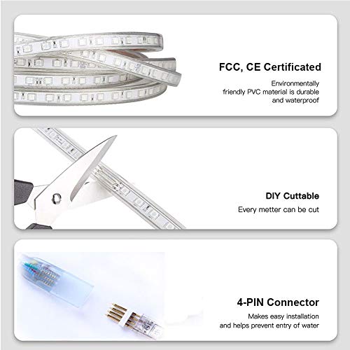 30ft WiFi RGB Dimmable Waterproof LED Strip Lights N412099