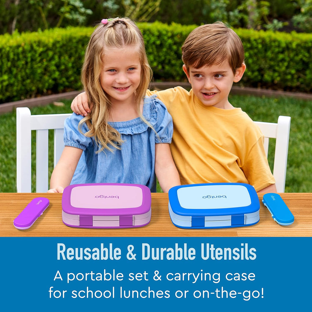 Kids Chill Lunch Box (Green/Navy) With Reusable Plastic Utensils (Blue) M762127