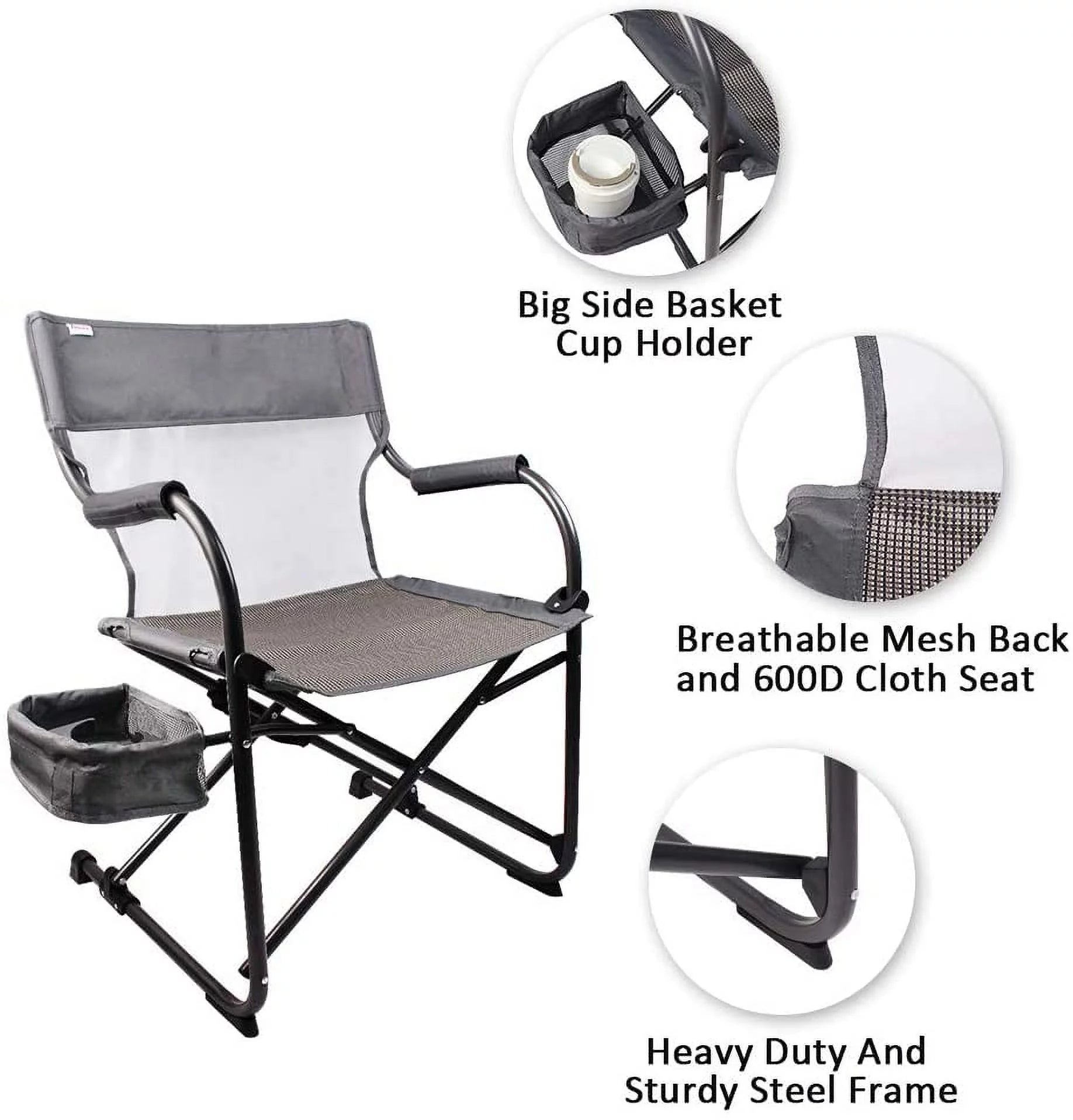 Gray Heavy Duty Folding Director's Chair W959567