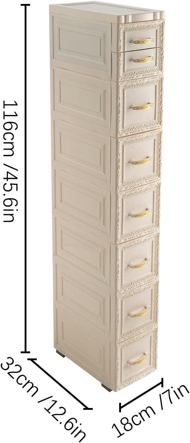 8 Drawer Narrow Storage Cabinet with Pull Handles Y6853