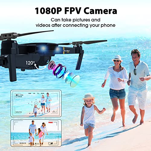 Foldable 1080P FPV Drone with 2 Batteries and Carrying Case D28551