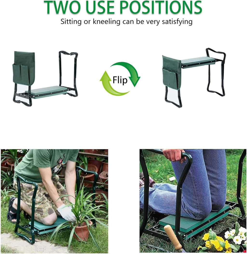 Garden Kneeler Seat Stool with Tool Bag Pouch K60755
