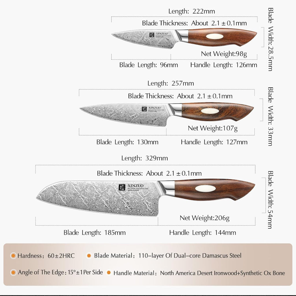 5-Piece Damascus Steel Knife Set K192669