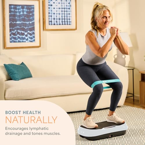 Mini Vibration Plate Exercise Machine with 2 Loop Bands & 4 Resistance Bands A7047