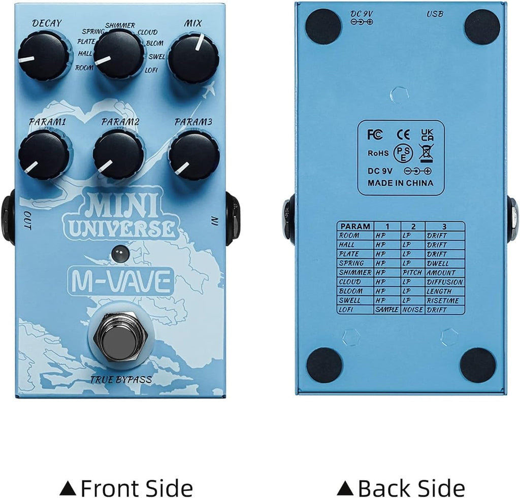 Digital Reverb Pedal with 9-Mode Reverb Selection for Guitar Bass A5144