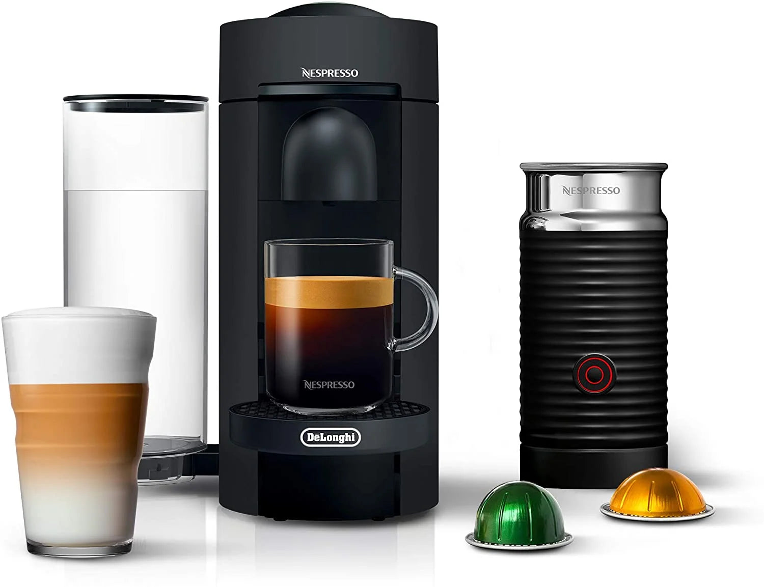 Matte Black Coffee and Espresso Machine with Milk Frother Q609659