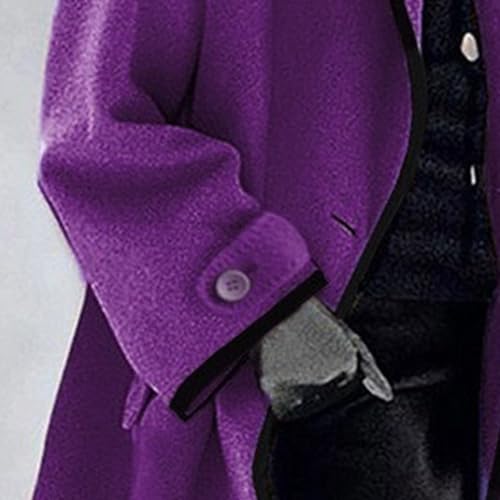 Women's Shawl Collar Wool Blend Coat Mid Long Single Breasted Jacket Z951261