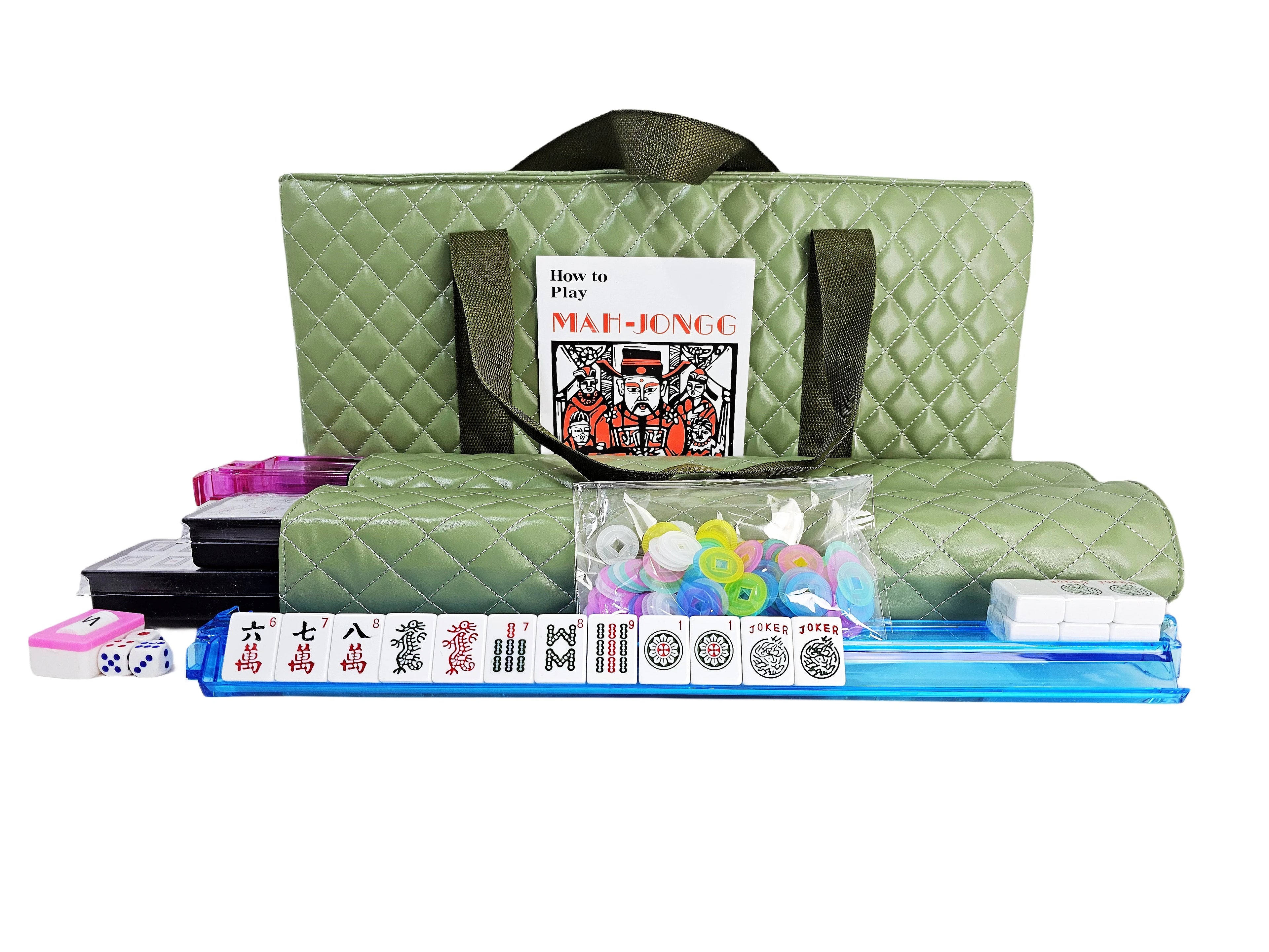 166 Premium Tiles Mahjong Set with Green Carrying Bag G14675