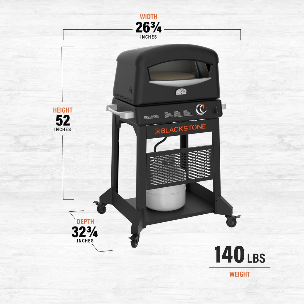 16 Rotating Cordierite Stone Propane Pizza Oven with Mobile Stand F5224