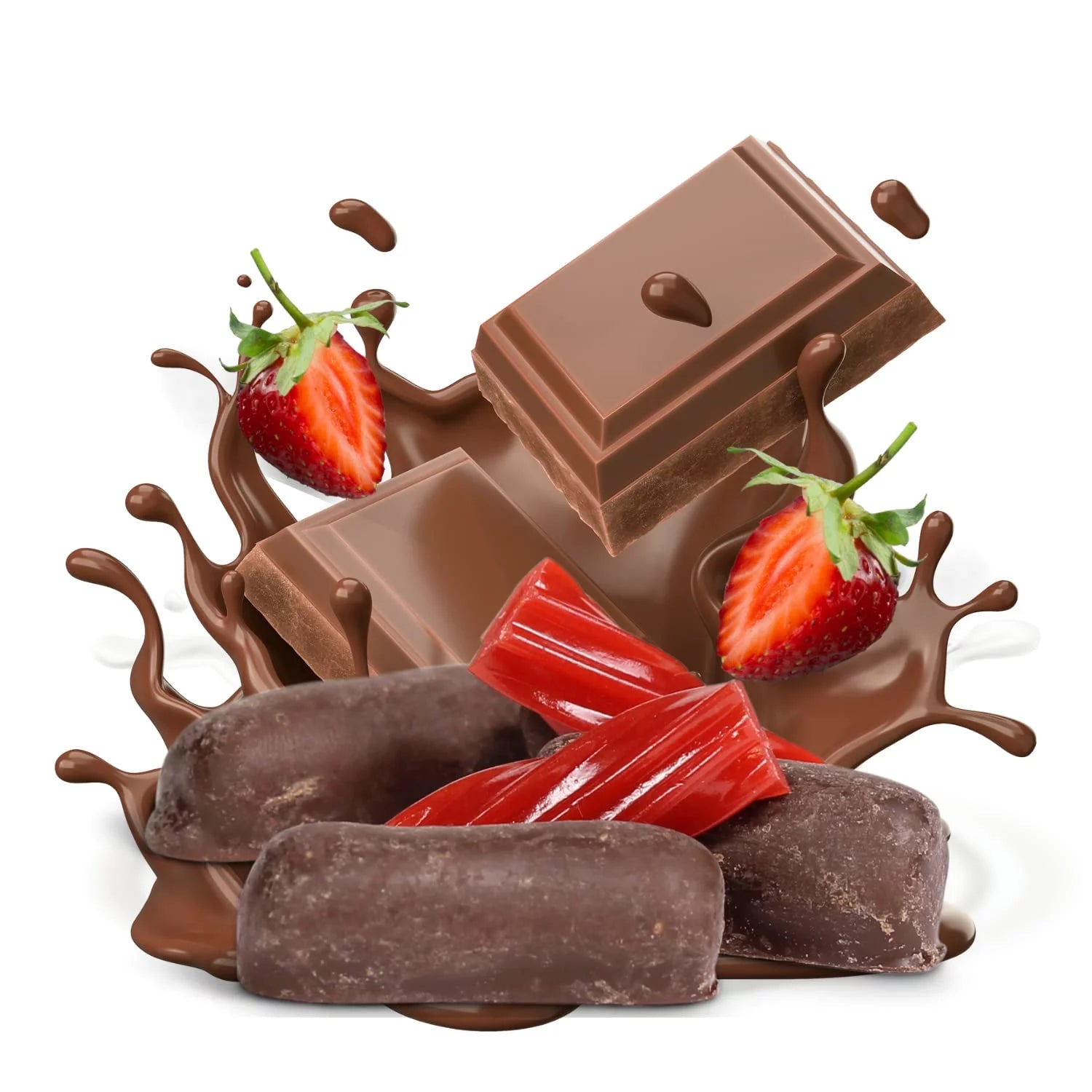 2 Lbs Bag Dark Chocolate Coated Strawberry Licorice Bits N91665