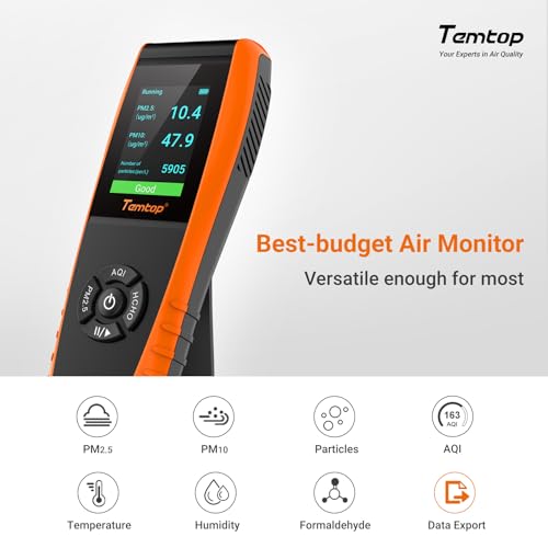 Air Quality Monitor PM2.5 PM10 Particle Counter Formaldehyde Temperature Humidity TVOC AQI Tester S380533