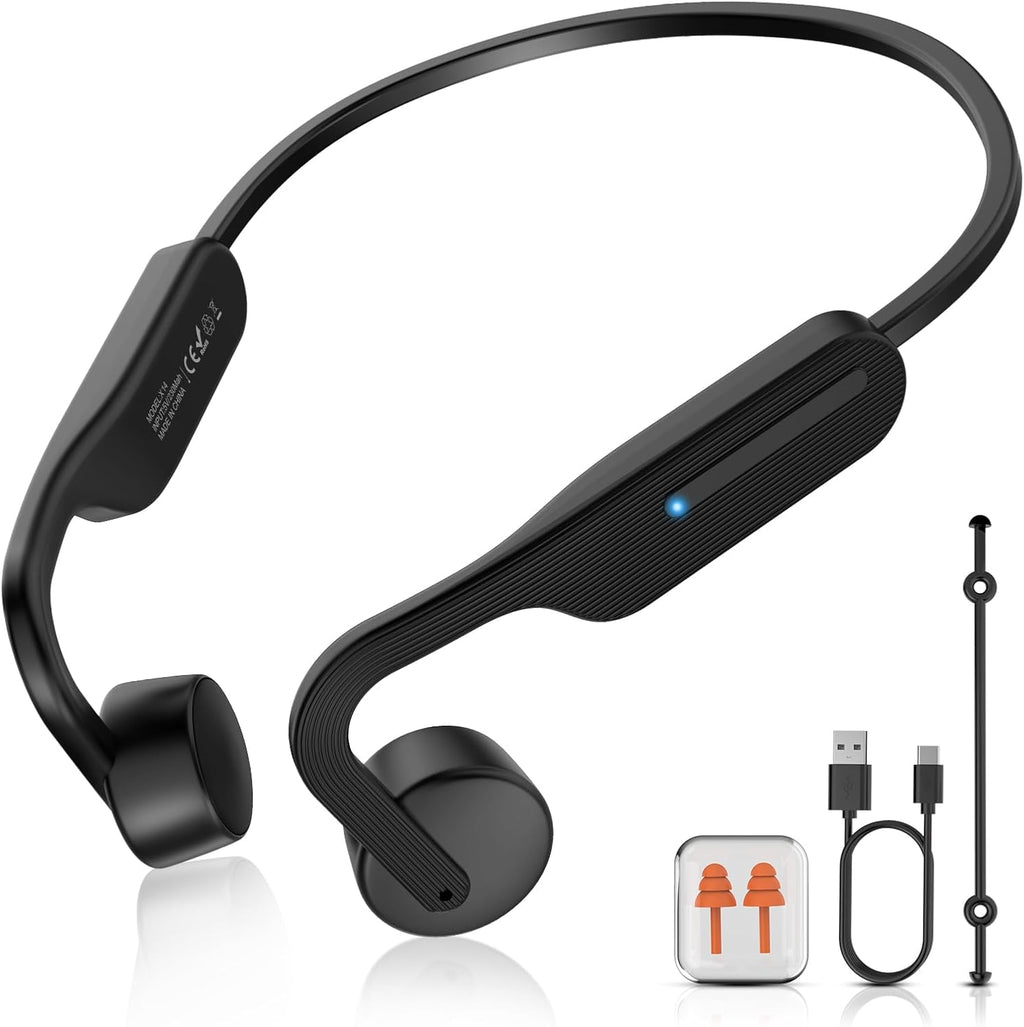 Bone Conduction Wireless Bluetooth 5.3 Open Ear Headphones with Mic, IPX6 Waterproof Q772425