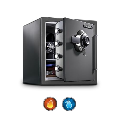 Fireproof Waterproof Steel Home Safe with Dial Combination Lock, Black U5170
